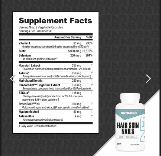 NutraBio Hair Skin Nails