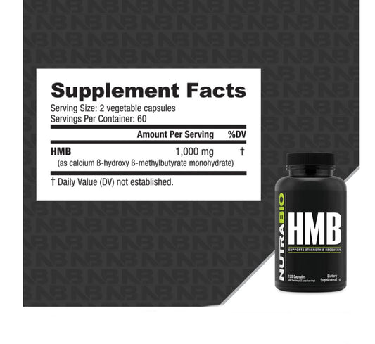 NutraBio HMB 1000mg.