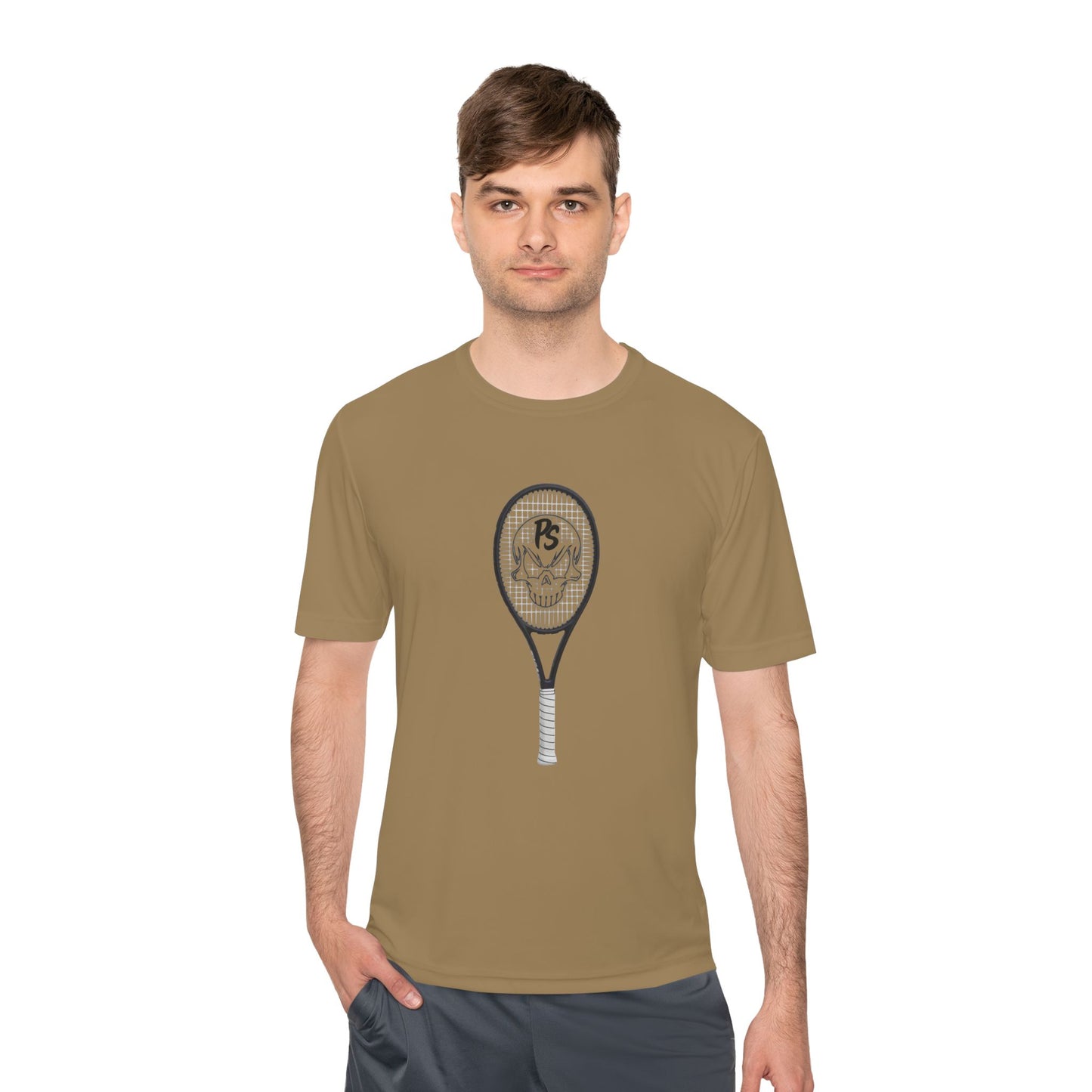 Tennis Racket Skull Tee — Moisture-Wicking Athletic Shirt