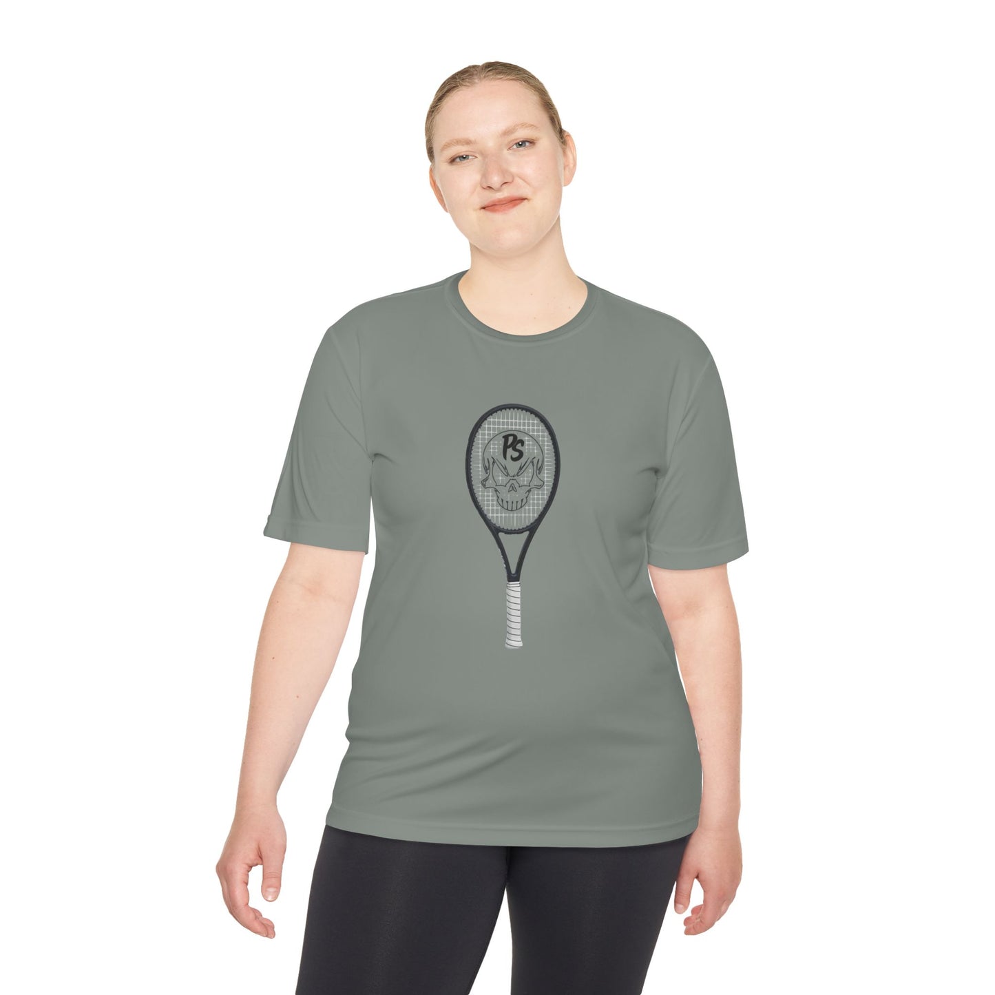 Tennis Racket Skull Tee — Moisture-Wicking Athletic Shirt