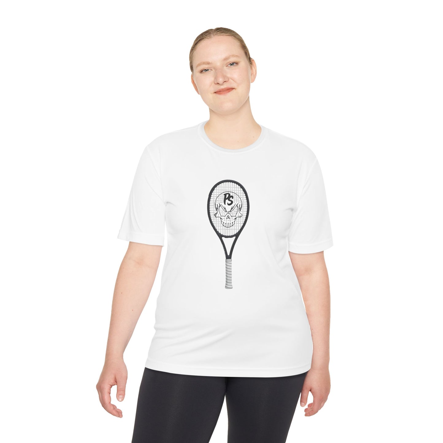 Tennis Racket Skull Tee — Moisture-Wicking Athletic Shirt