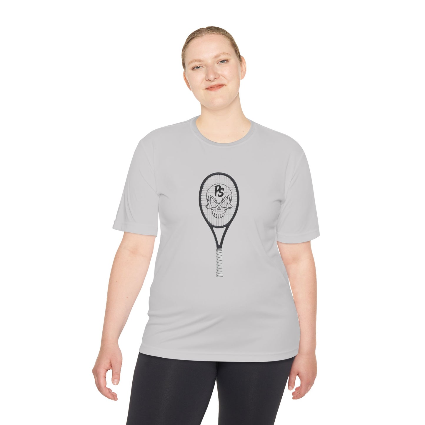 Tennis Racket Skull Tee — Moisture-Wicking Athletic Shirt