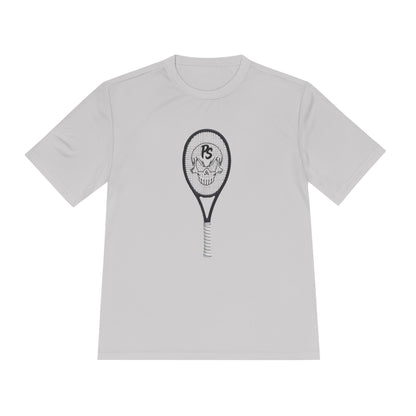 Tennis Racket Skull Tee — Moisture-Wicking Athletic Shirt