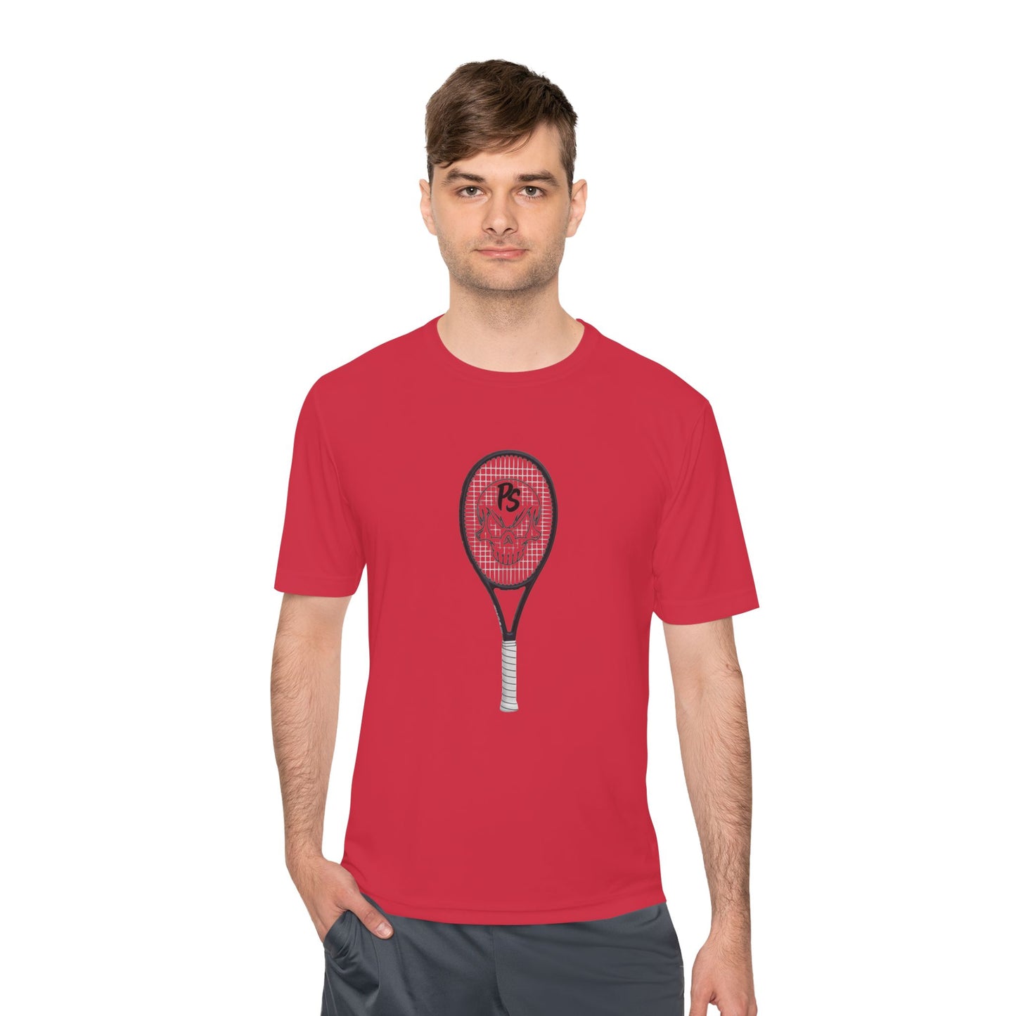 Tennis Racket Skull Tee — Moisture-Wicking Athletic Shirt