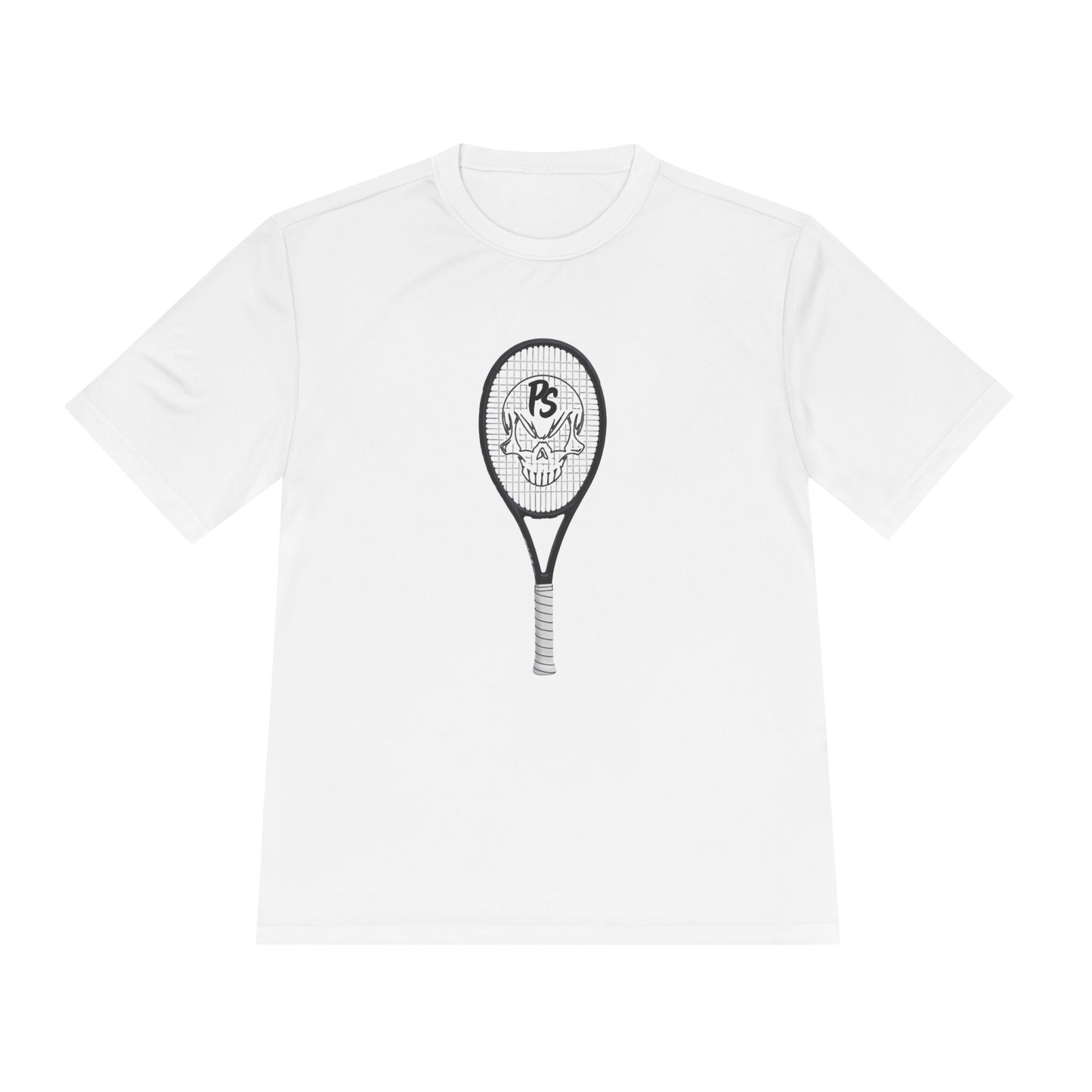 Tennis Racket Skull Tee — Moisture-Wicking Athletic Shirt