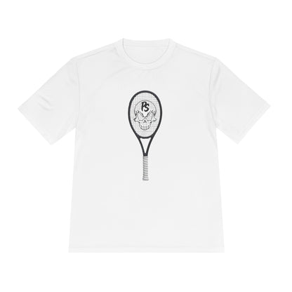 Tennis Racket Skull Tee — Moisture-Wicking Athletic Shirt