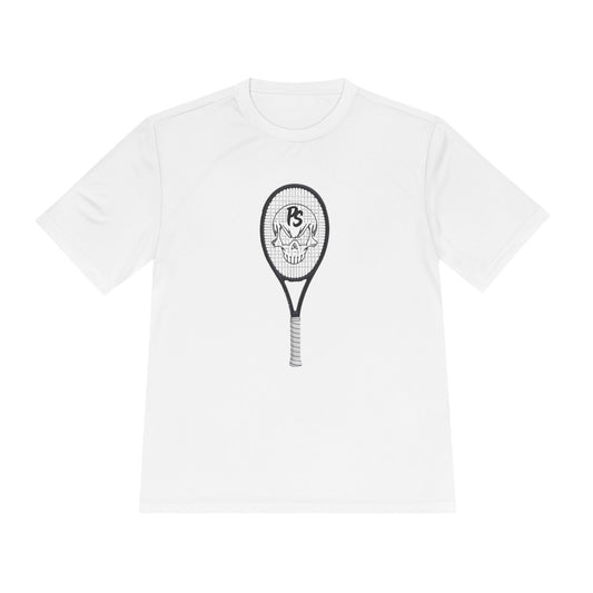 Tennis Racket Skull Tee — Moisture-Wicking Athletic Shirt
