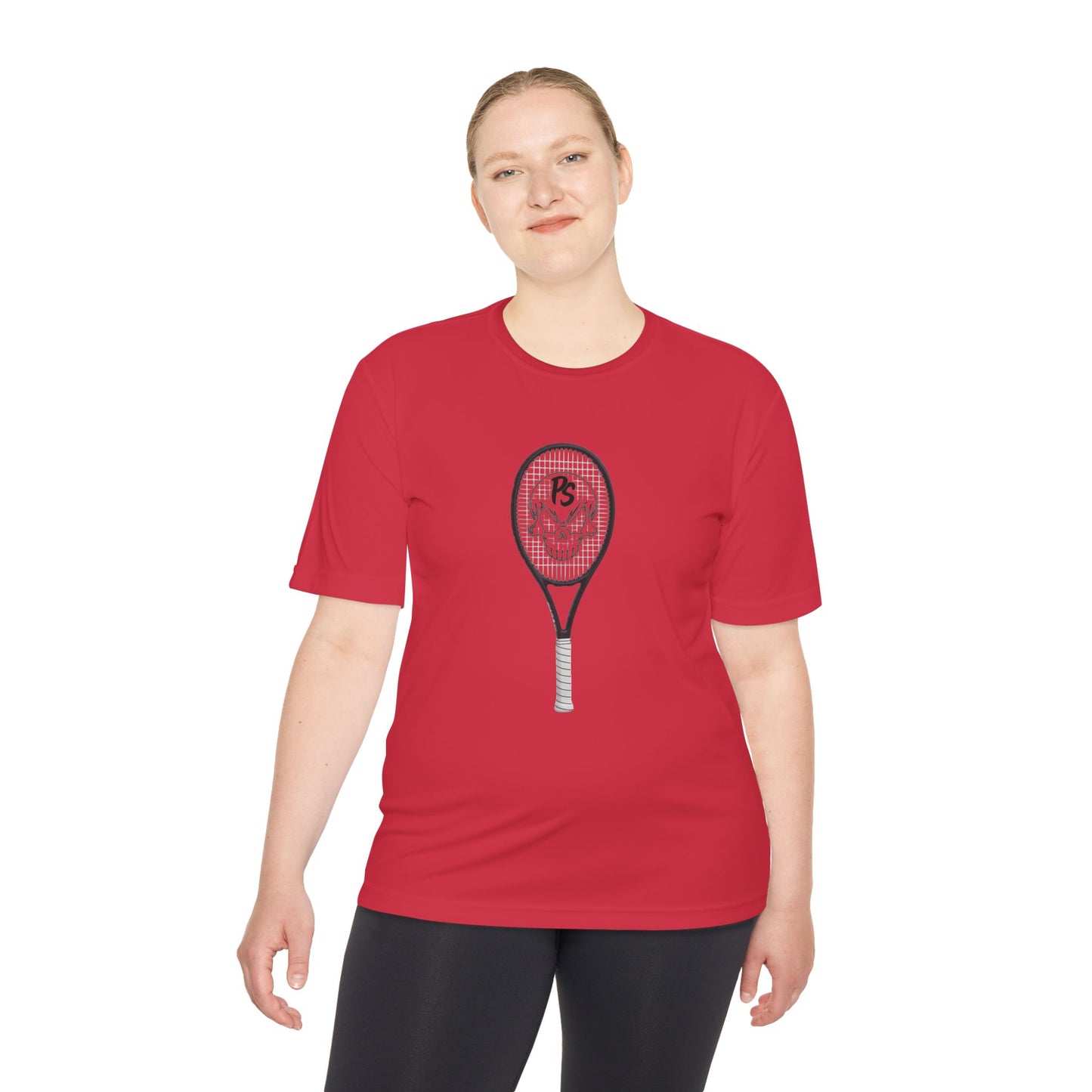 Tennis Racket Skull Tee — Moisture-Wicking Athletic Shirt