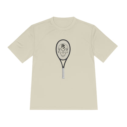 Tennis Racket Skull Tee — Moisture-Wicking Athletic Shirt
