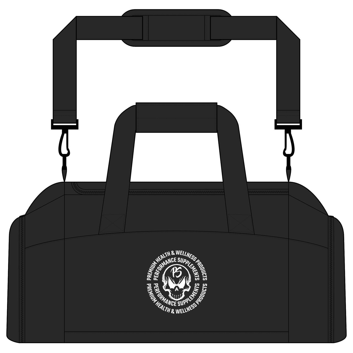 Gym Bag — Minimal Monogram Fitness Duffle with Circular Logo