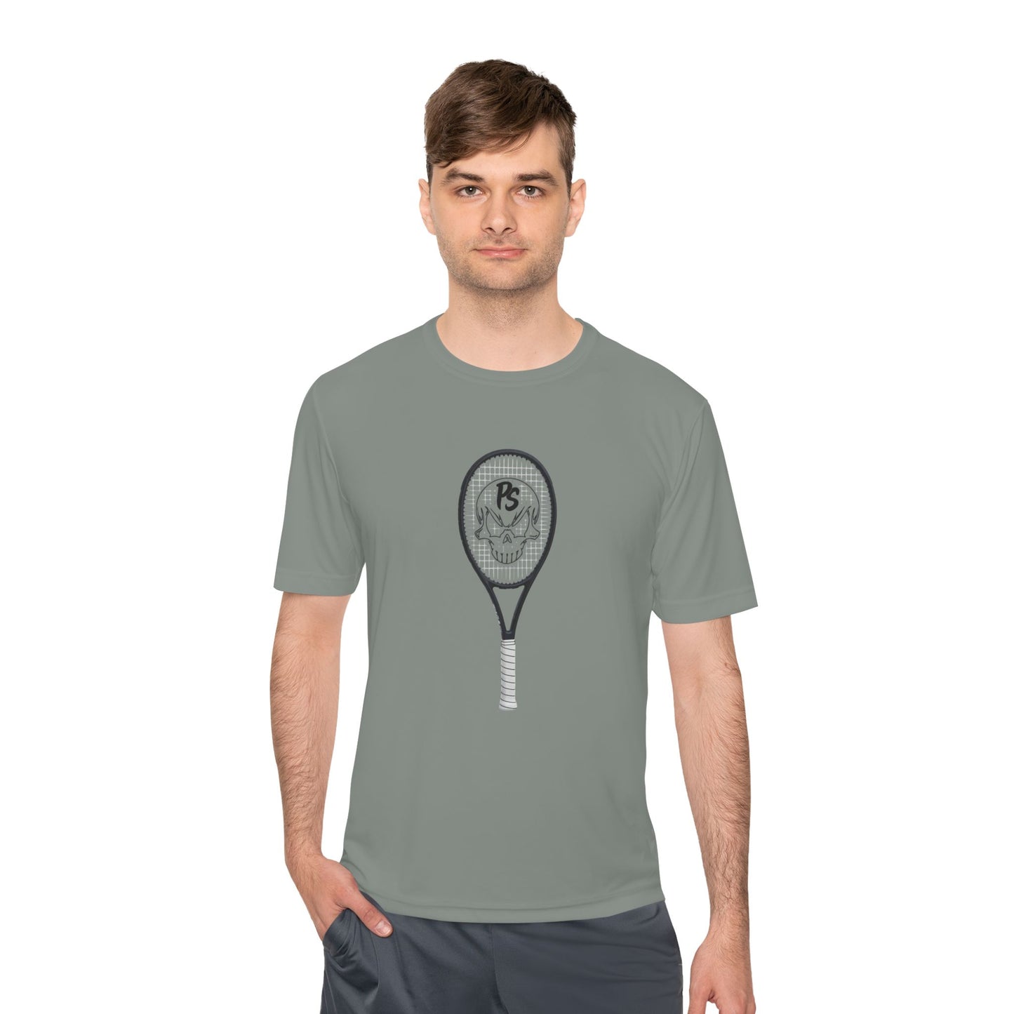 Tennis Racket Skull Tee — Moisture-Wicking Athletic Shirt
