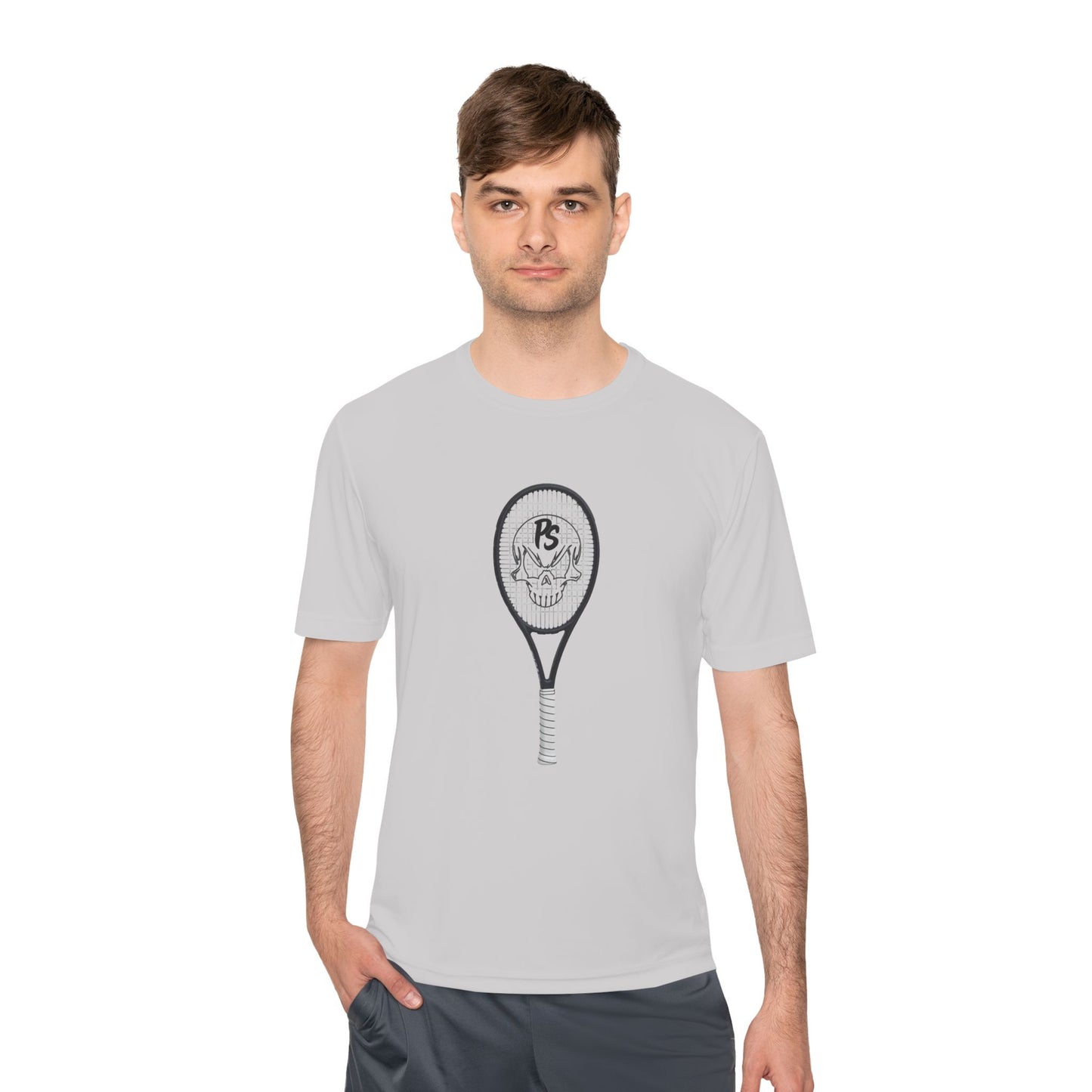 Tennis Racket Skull Tee — Moisture-Wicking Athletic Shirt