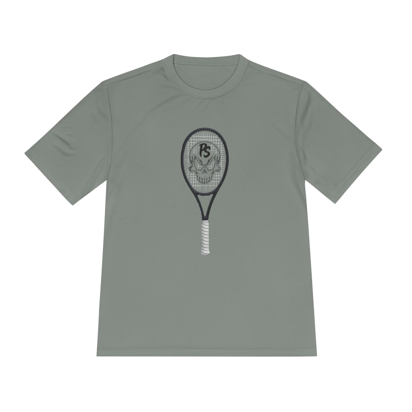 Tennis Racket Skull Tee — Moisture-Wicking Athletic Shirt