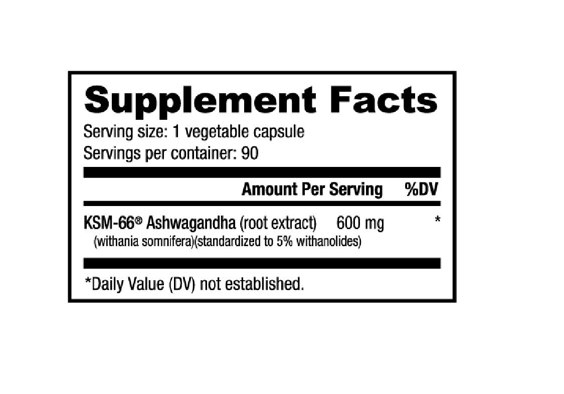 NutraBio Ashwagandha KSM-66 (60 caps)