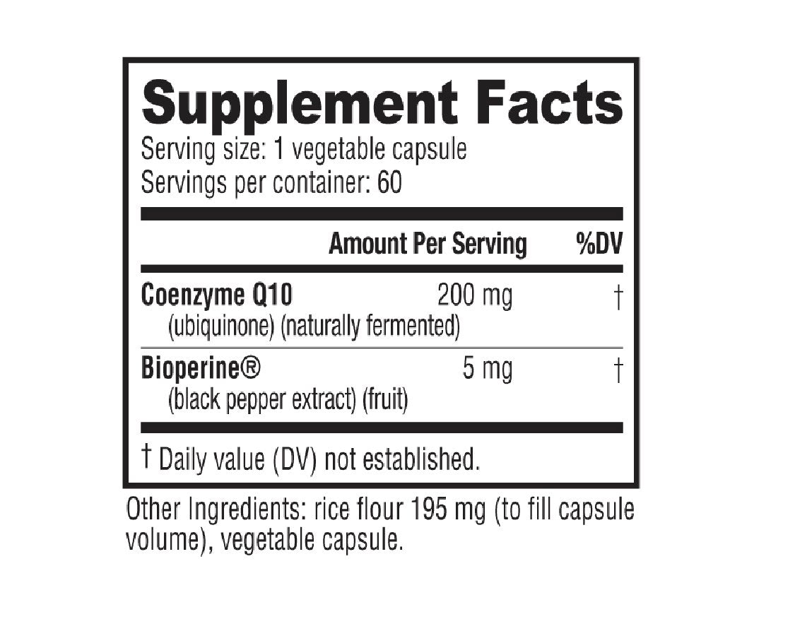 NutraBio CoQ10 (200mg) 60 Capsules