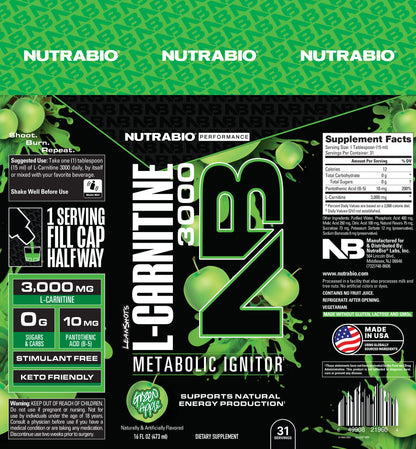 NutraBio LeanShots L-Carnitine